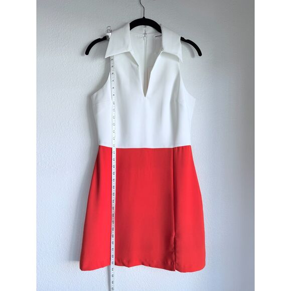 NWT Amanda Uprichard Augusta Sleeveless Mini Tennis Dress in White & Orange Sz S - Picture 12 of 16